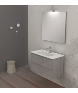 Mobile bagno "leonardo" cemento, 80 cm